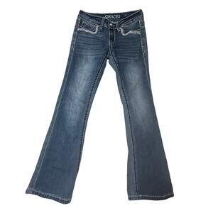 Grace Jeans sz 7 Rhinestone Embellished Jeans Boot Cut Jeans